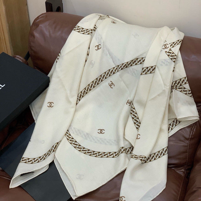 CHANEL 26S SCARF 135 IN SILK AND CASHMERE 313344