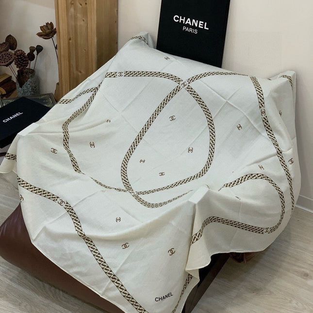 CHANEL 26S SCARF 135 IN SILK AND CASHMERE 313344