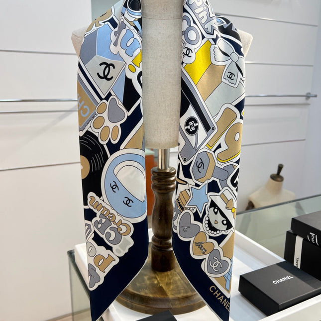 CHANEL 26S SCARF 90 IN SILK 313365