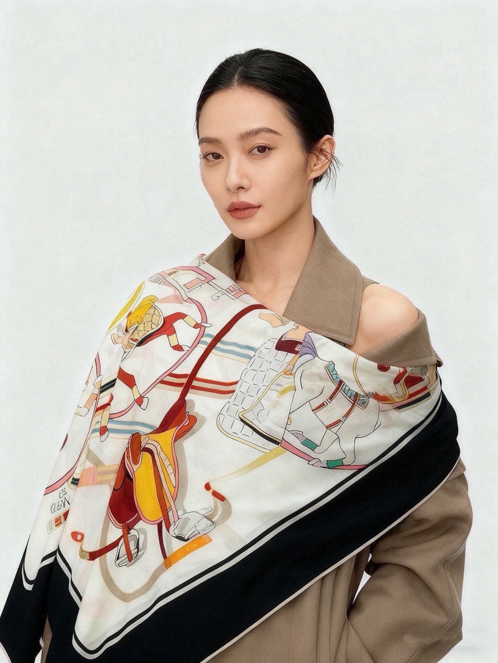 GUCCI 26S SCARF 135 IN CASHMERE AND SILK 315141