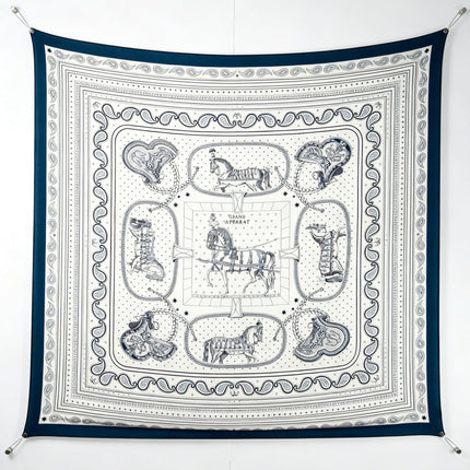 HERMES 26S SCARF 135 IN SILK AND CASHMERE 498484