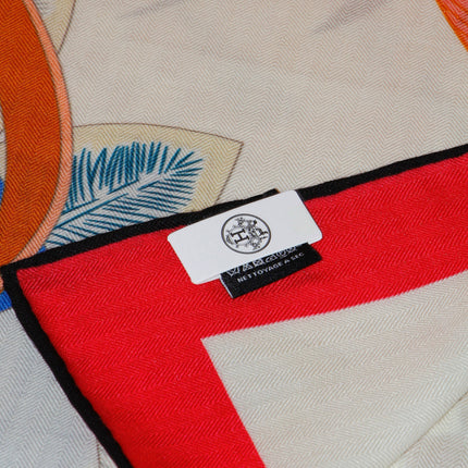 HERMES 26S SCARF 140 IN SILK AND CASHMERE 498507