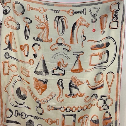 HERMES 26S SCARF 135 IN SILK AND CASHMERE 499943