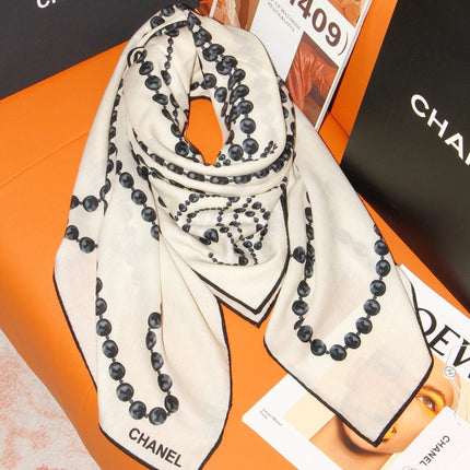 CHANEL 26S SCARF 140 IN SILK AND CASHMERE 509498