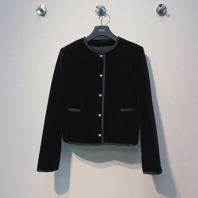 DIOR 25S ROUND-NECK VELVET JACKET 699