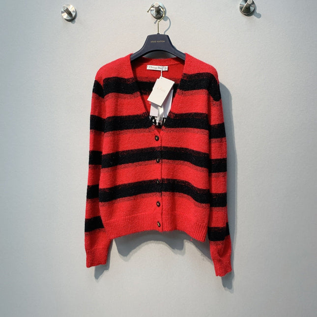 DIOR 26S STRIPED V-NECK CARDIGAN 1000