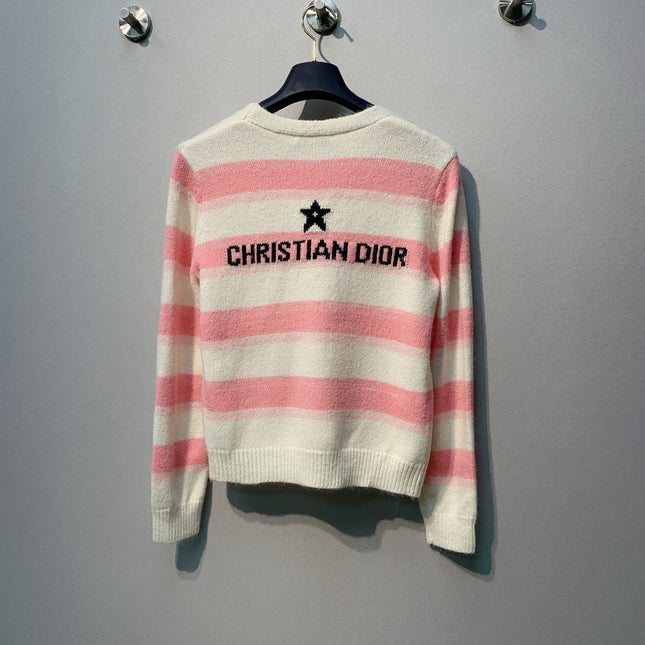 DIOR 26S STRIPED V-NECK CARDIGAN 999