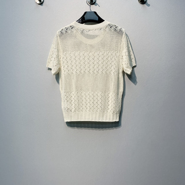 CELINE 26S LOGO SHORT SLEEVE KNITTED TOP 178