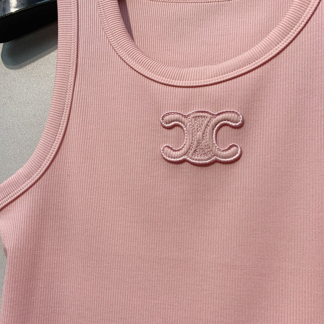 CELINE 26S LOGO SLEEVELESS T-SHIRT 166