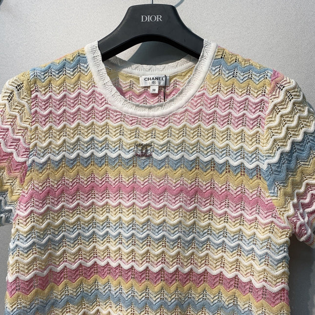 CHANEL 26S SHORT-SLEEVE KNIT TOP STYLE 1107