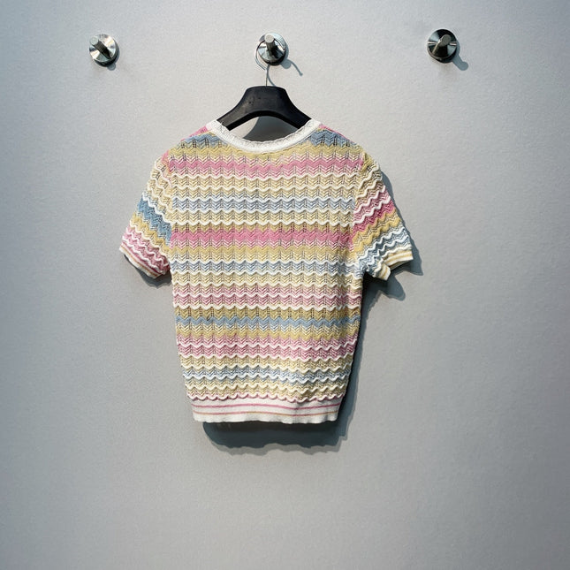 CHANEL 26S SHORT-SLEEVE KNIT TOP STYLE 1107