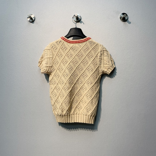 FENDI 26S SHORT SLEEVE KNIT TOP 045