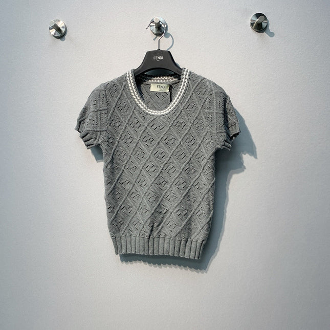 FENDI 26S SHORT SLEEVE KNIT TOP 044