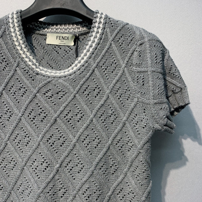 FENDI 26S SHORT SLEEVE KNIT TOP 044