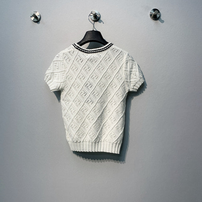 FENDI 26S SHORT SLEEVE KNIT TOP 043