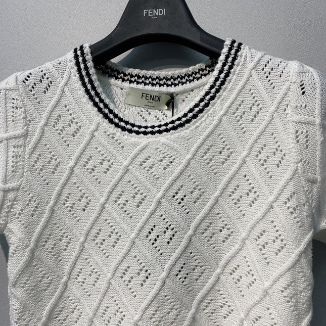 FENDI 26S SHORT SLEEVE KNIT TOP 043
