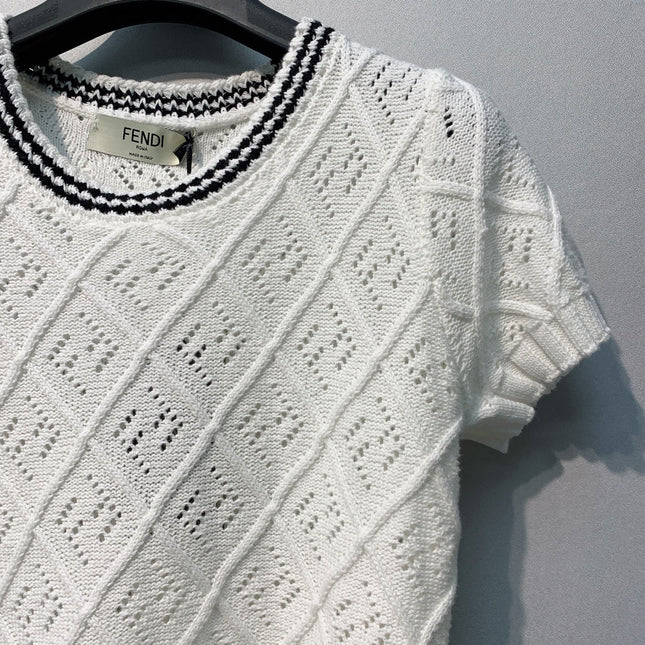 FENDI 26S SHORT SLEEVE KNIT TOP 043