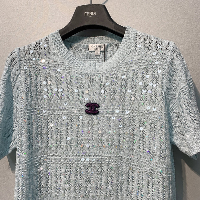 CHANEL 26S SHORT-SLEEVE KNIT TOP STYLE 1085