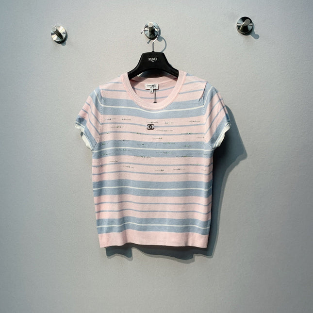 CHANEL 26S SHORT-SLEEVE KNIT TOP STYLE 1080