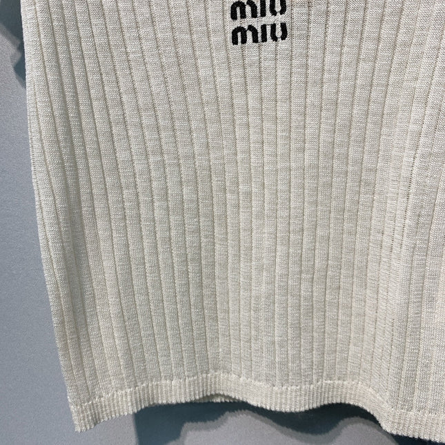 MIUMIU 26S SHORT-SLEEVED KNIT POLO SHIRT STYLE 1089