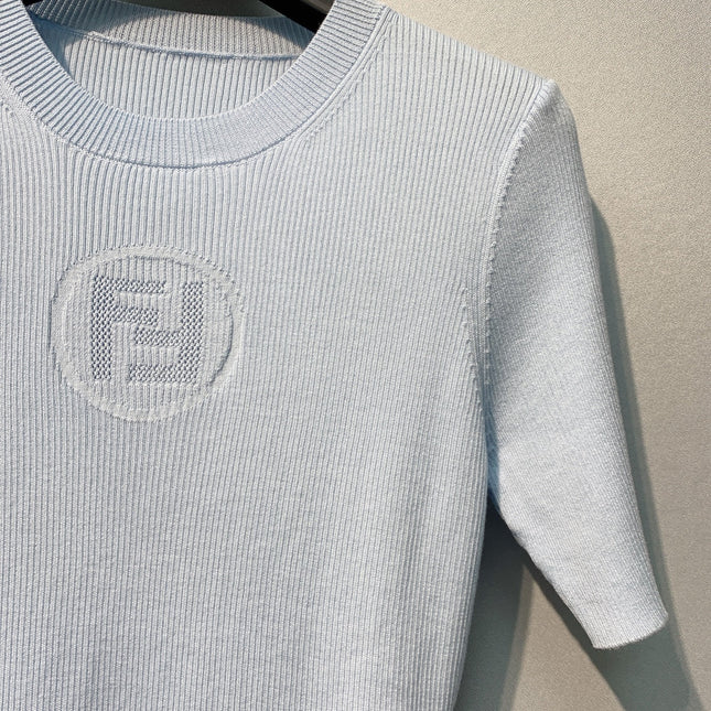 FENDI 26S SHORT-SLEEVE KNIT TOP 461