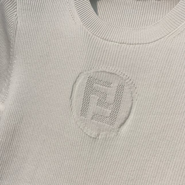 FENDI 26S SHORT-SLEEVE KNIT TOP 460