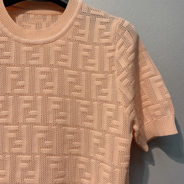 FENDI 26S SHORT-SLEEVE KNIT TOP 442