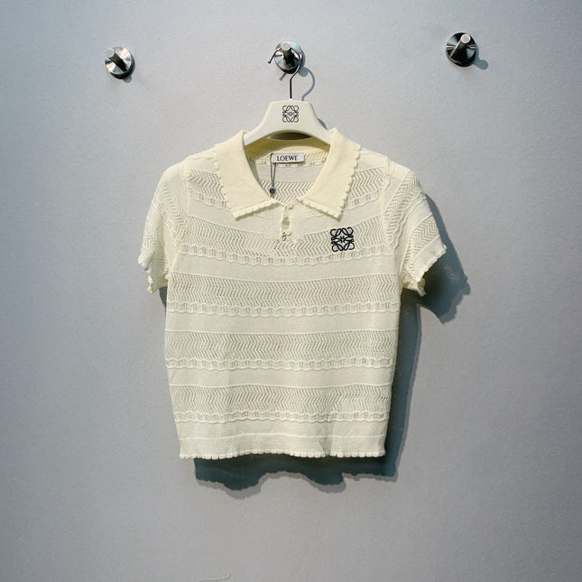 LOEWE 26S OPEN KNIT POLO 358