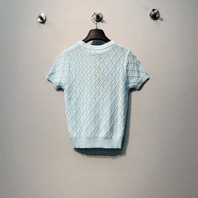 FENDI 26S SHORT-SLEEVE KNIT TOP 429