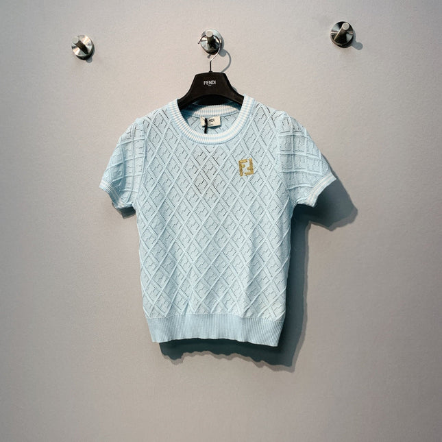 FENDI 26S SHORT-SLEEVE KNIT TOP 429