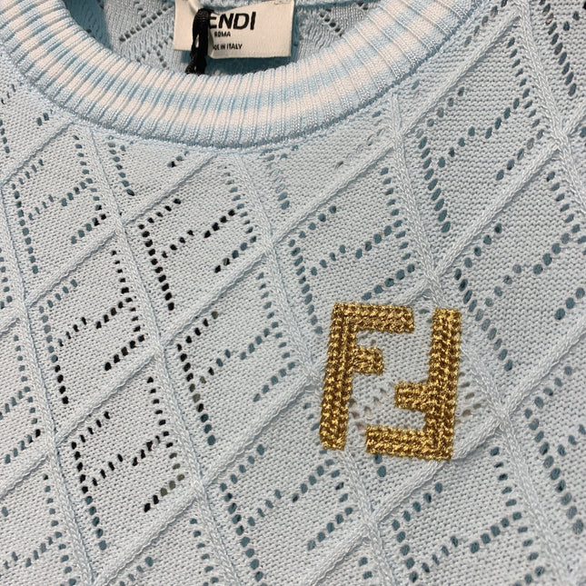 FENDI 26S SHORT-SLEEVE KNIT TOP 429