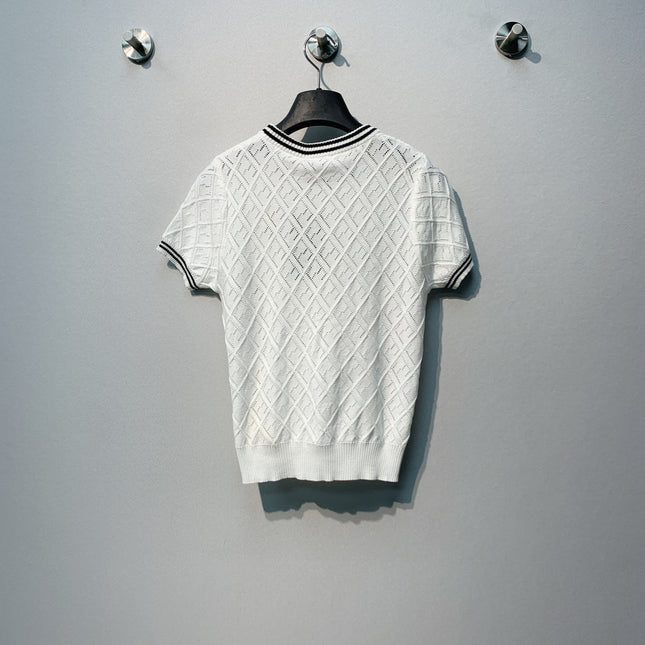 FENDI 26S SHORT-SLEEVE KNIT TOP 428
