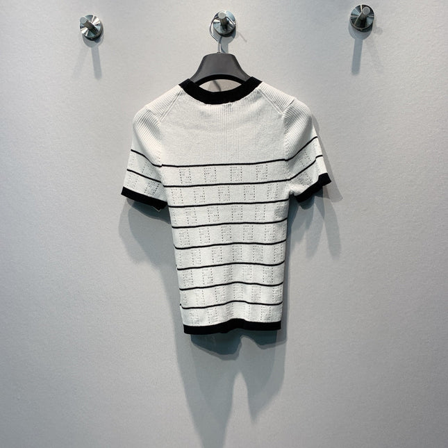 FENDI 26S SHORT-SLEEVE KNIT TOP 383
