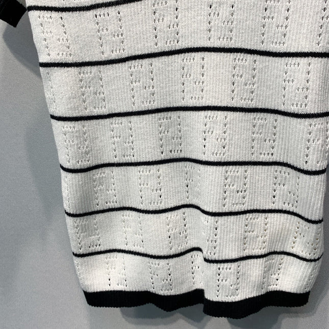 FENDI 26S SHORT-SLEEVE KNIT TOP 383
