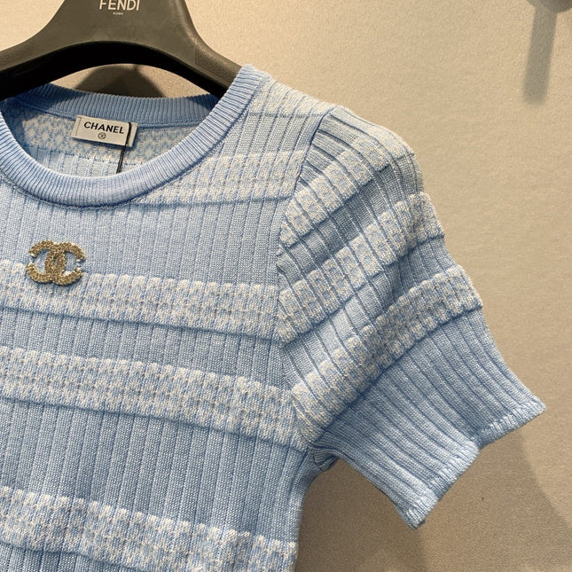 CHANEL 26S KNIT SHORT SLEEVE T-SHIRT STYLE 1284