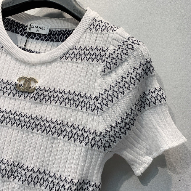 CHANEL 26S KNIT SHORT SLEEVE T-SHIRT STYLE 1282