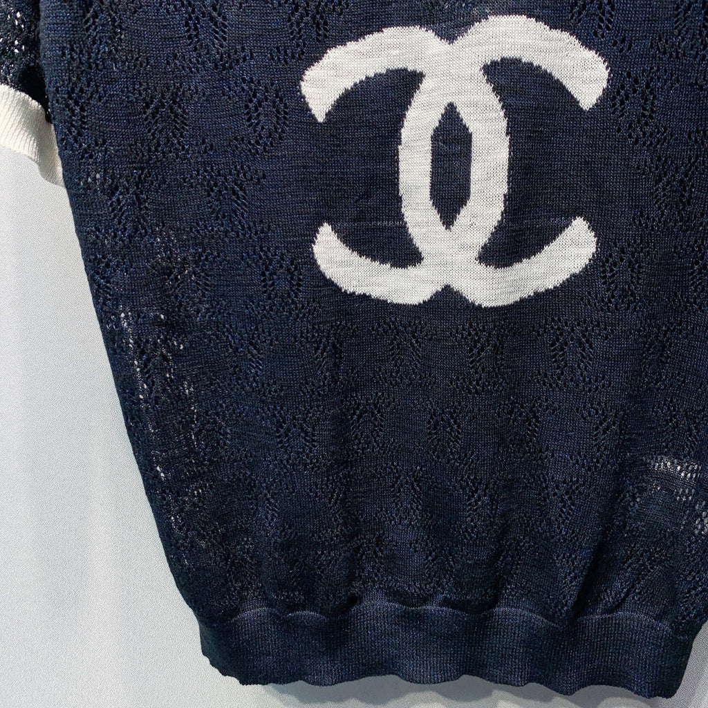 CHANEL 26S SHORT SLEEVE KNIT POLO STYLE 1248