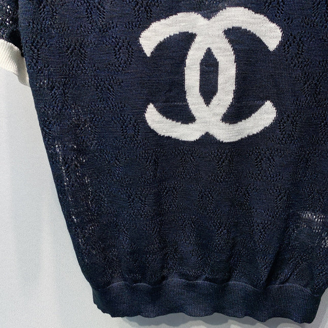 CHANEL 26S SHORT SLEEVE KNIT POLO STYLE 1248