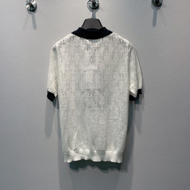 CHANEL 26S SHORT SLEEVE KNIT POLO STYLE 1247