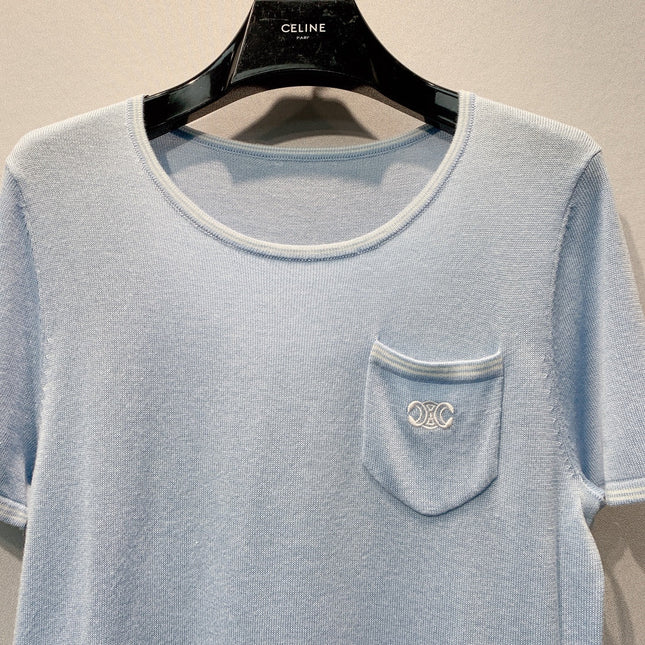 CELINE 26S SHORT-SLEEVE KNIT T-SHIRT 458