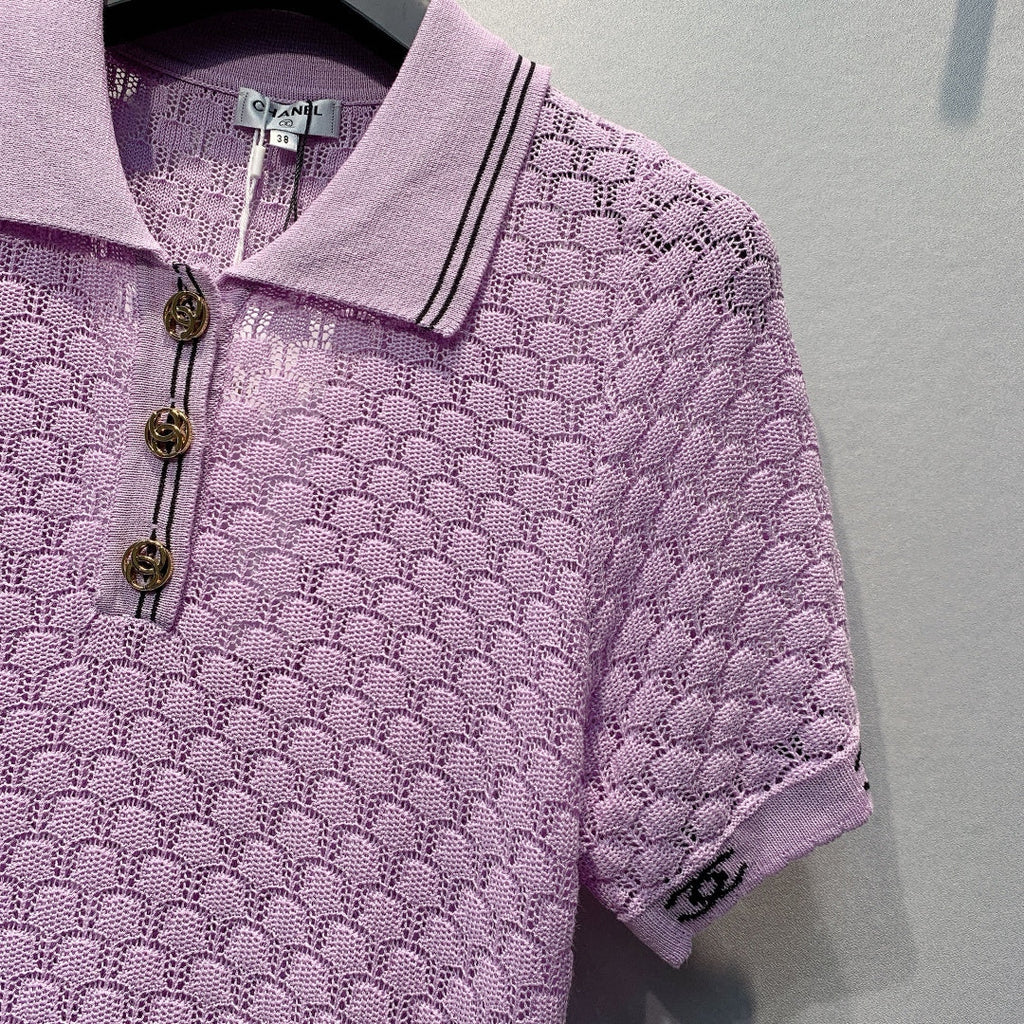 CHANEL 26S SHORT SLEEVE POLO TOP STYLE 1276