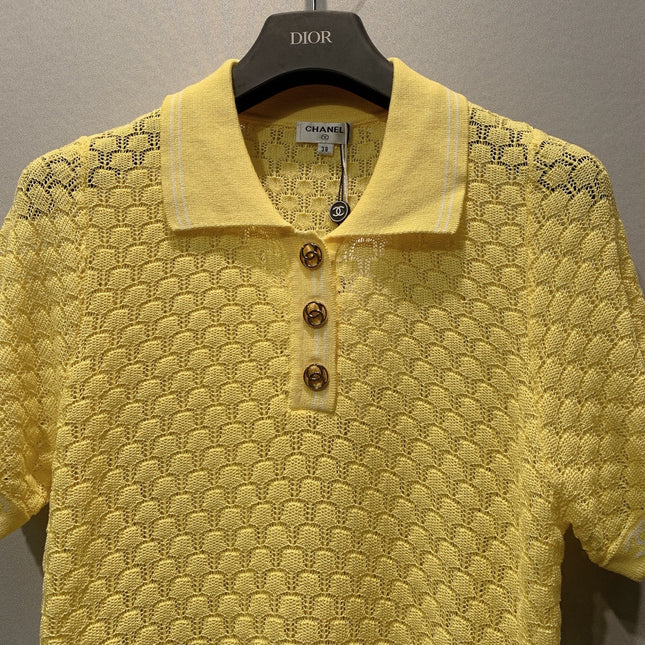 CHANEL 26S SHORT SLEEVE POLO TOP STYLE 1275