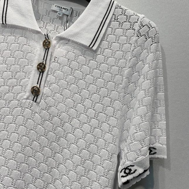 CHANEL 26S SHORT SLEEVE POLO TOP STYLE 1274