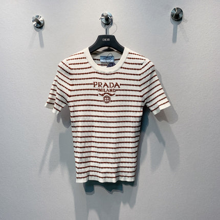 PRADA 26S SHORT-SLEEVE KNIT TOP 1042