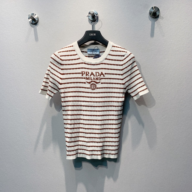 PRADA 26S SHORT-SLEEVE KNIT TOP 1042