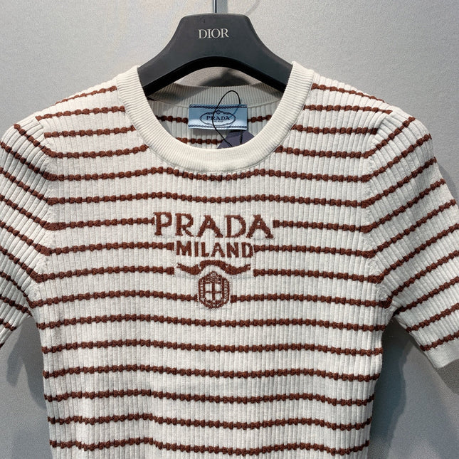 PRADA 26S SHORT-SLEEVE KNIT TOP 1042
