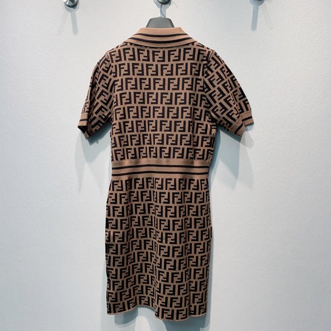 FENDI 26S SHORT-SLEEVE KNIT DRESS 363