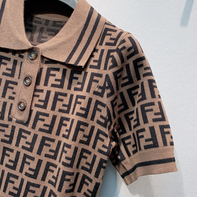 FENDI 26S SHORT-SLEEVE KNIT DRESS 363