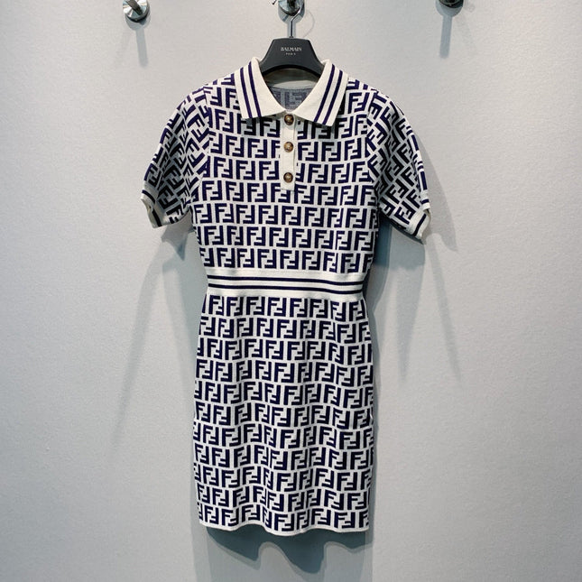 FENDI 26S SHORT-SLEEVE KNIT DRESS 362