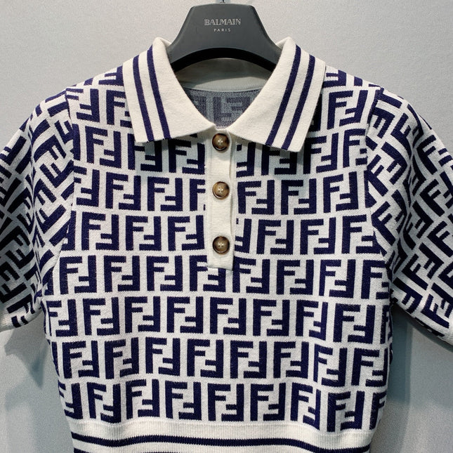 FENDI 26S SHORT-SLEEVE KNIT DRESS 362